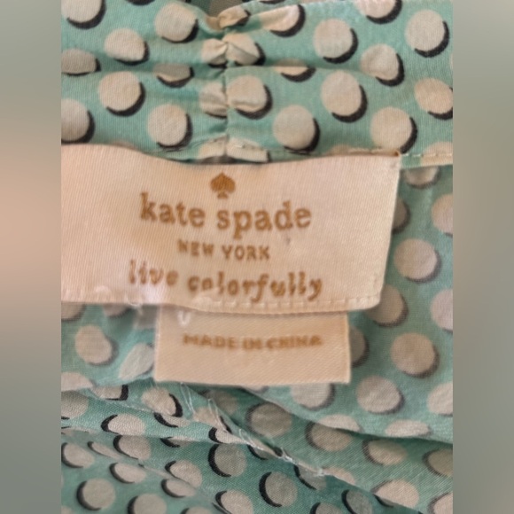 Kate Spade Women's Sea Blue Green Silk Blend Sleeveless High Neck Blouse - Picture 5 of 6